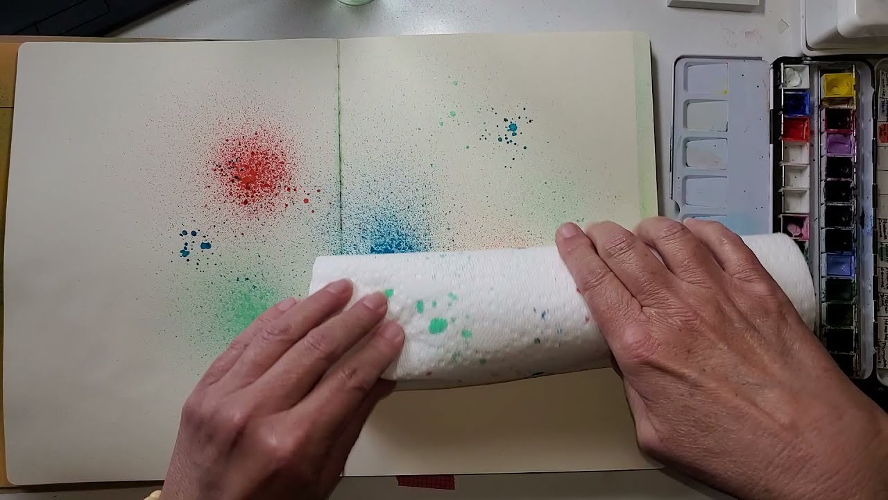 🟡Веселый художественный журнал! Смешанная техника.