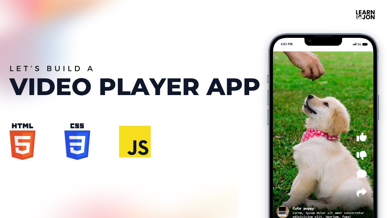 Let's build a video player app with HTML, CSS, JAVASCRIPT (YouTube shorts clone)