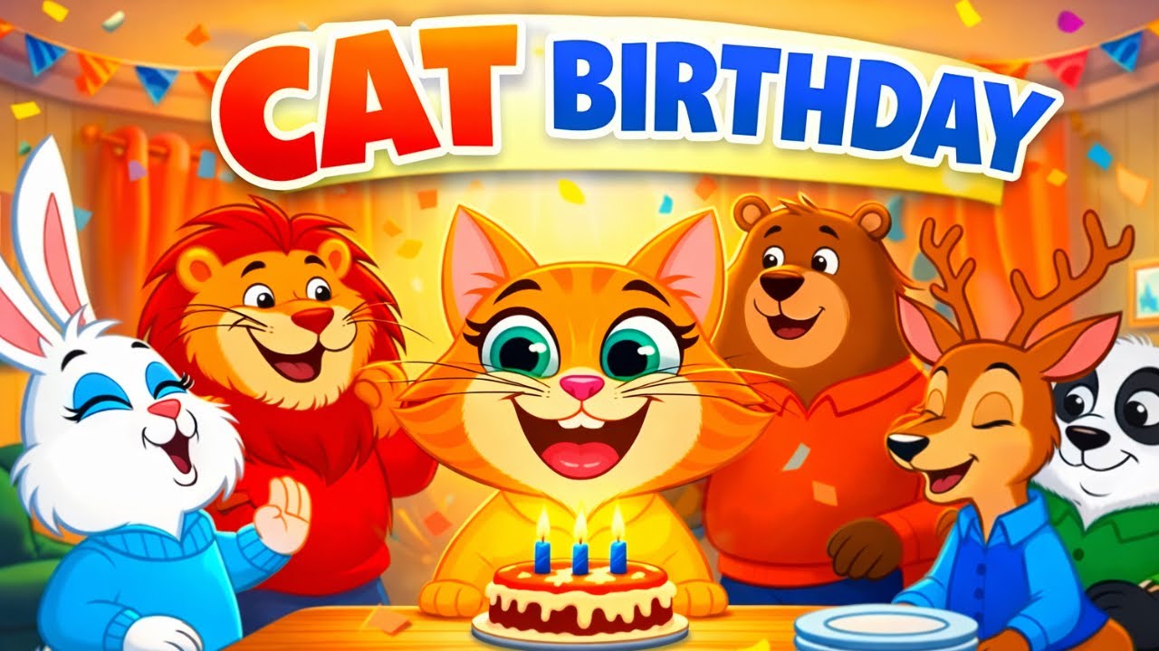 Cat’s Surprise Birthday Party | Friendship Celebration Story for Kids | animals birthday | animalfun