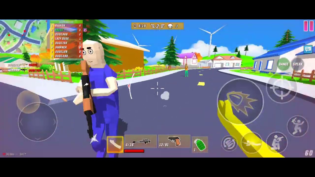 Playing dude theft wars with 8x guu