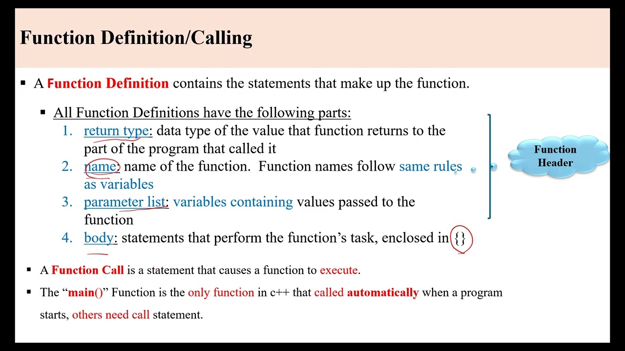 Lecture 10 : Functions in C++