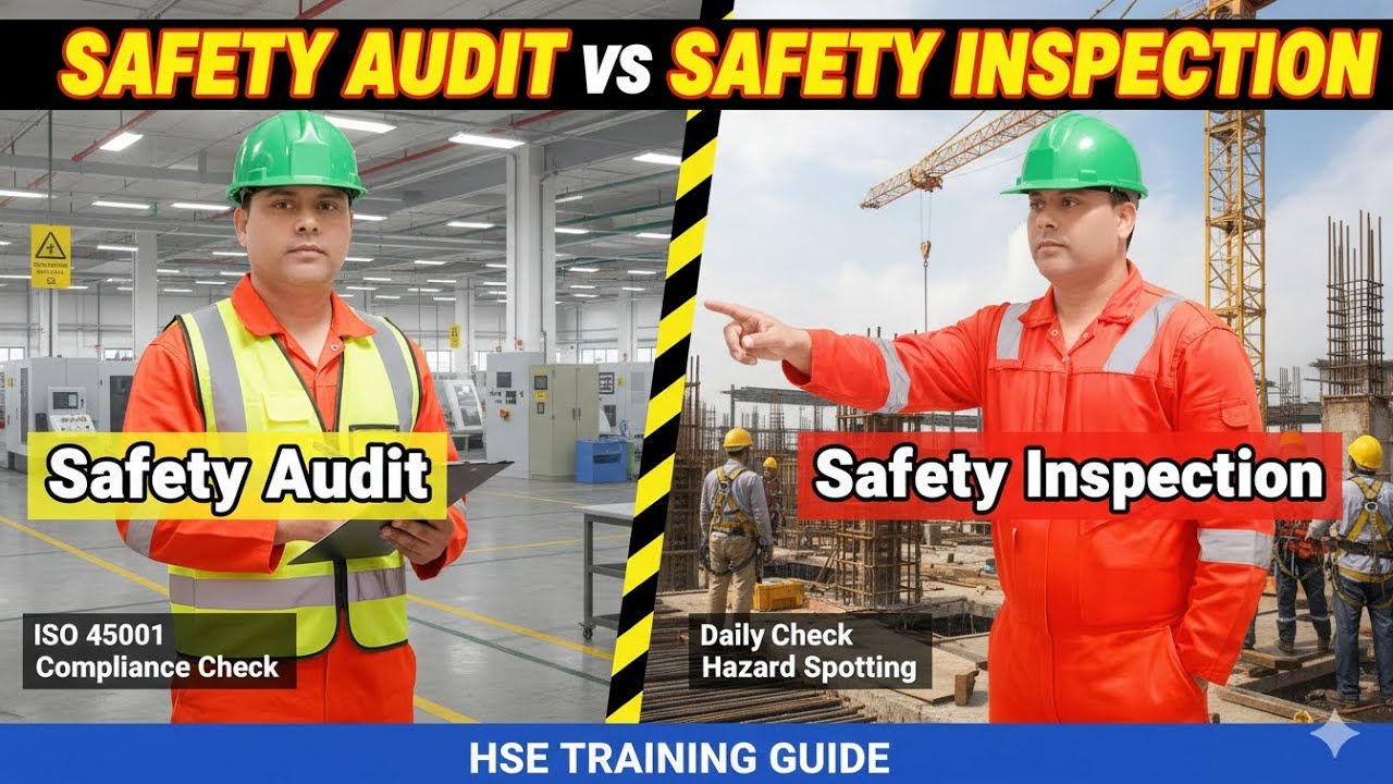 Safety Audit vs Safety Inspections | Difference Between Audit&Inspection | Q&A PDF in des box below.