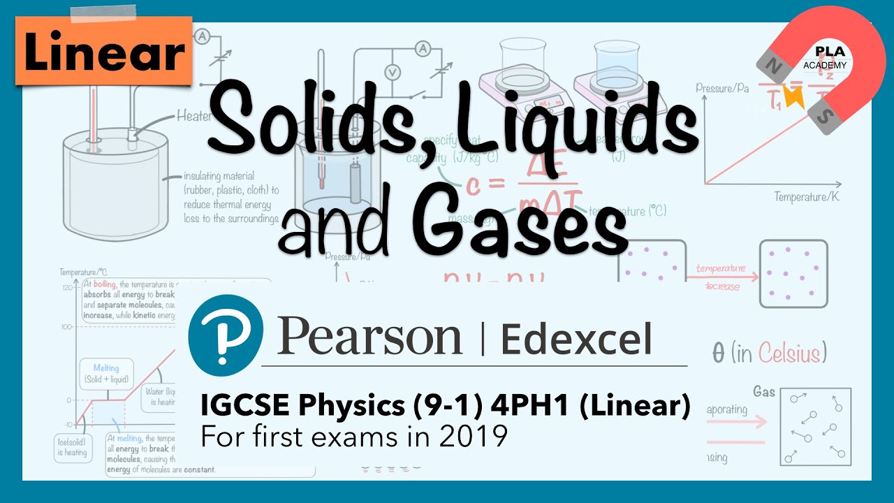 Физика Edexcel IGCSE (9-1), Модуль 5, повторение курса «Твердые тела, жидкости и газы» (4PH1) (ли...