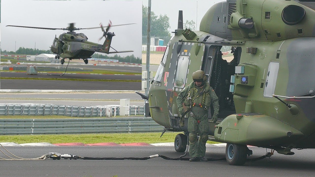 [Start auf Rennstrecke] NATO-Helicopter 90 startet auf Grand-Prix-Strecke Nürburgring