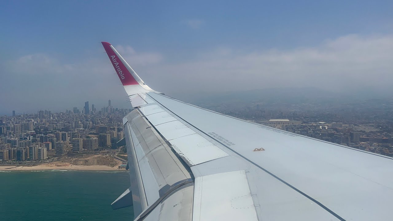 AirArabia impersonating Ryanair landing at Beirut - Lebanon - A321 -هبوط طيران العربية في مطار بيروت