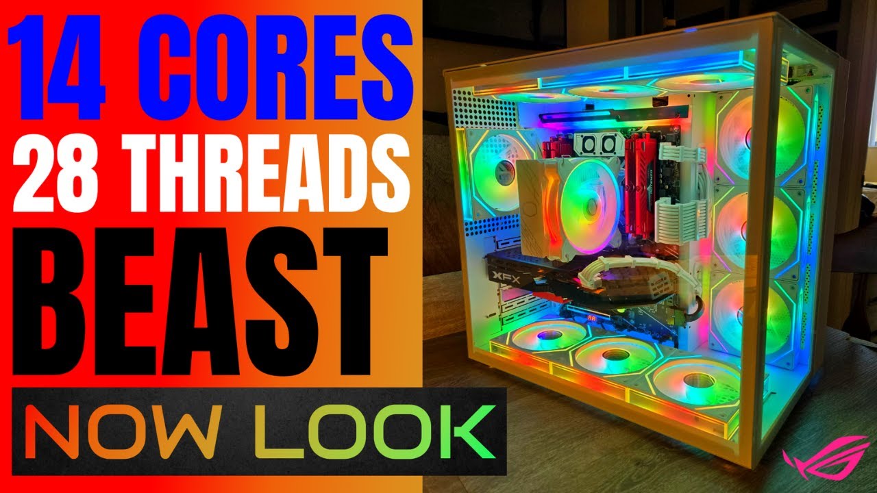 56 Minutes of Building a White Case with 14 Cores 28 Threads Beast PC (No Talking)