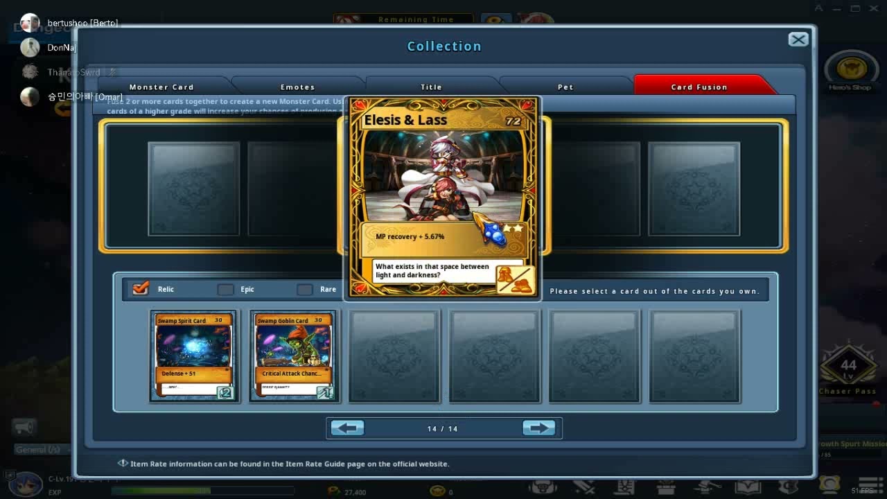 GrandChase Classic Card Fusion
