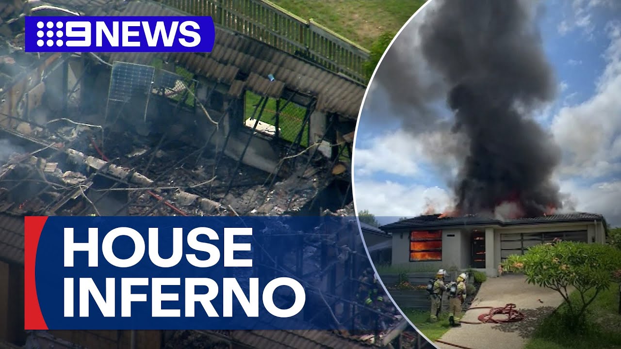 Family home destroyed in Springfield inferno | 9 News Australia