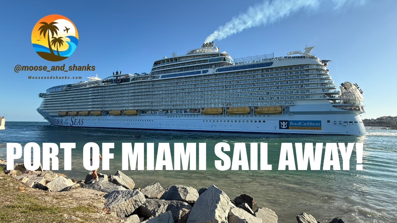 PORT of MIAMI cruise ship Sailaway! Royal Caribbean, MSC, Norwegian and Virgin Voyages. February 26