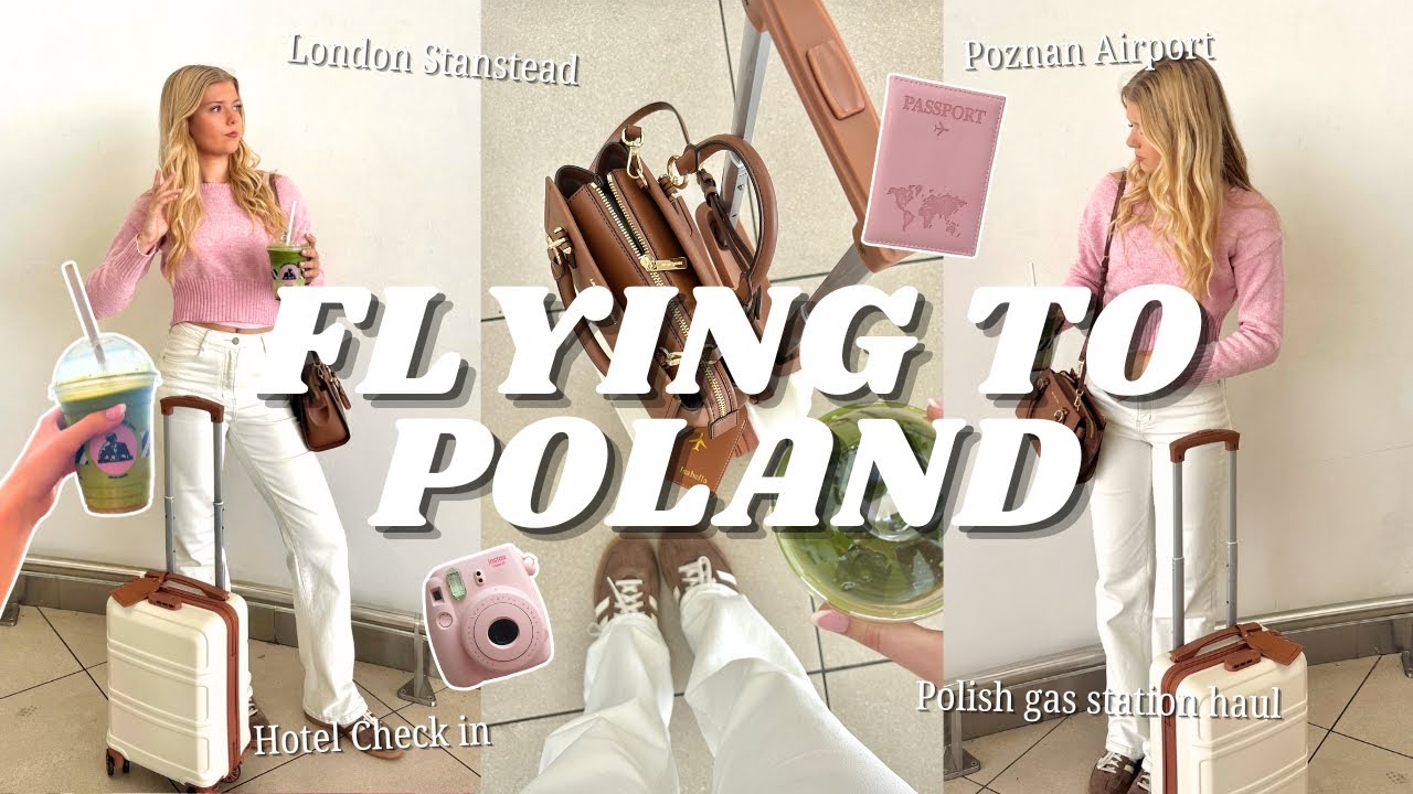 Flying to Poland! ✈️ Airport Chaos, Matcha, Flight & Polish Food Taste Test 🇵🇱