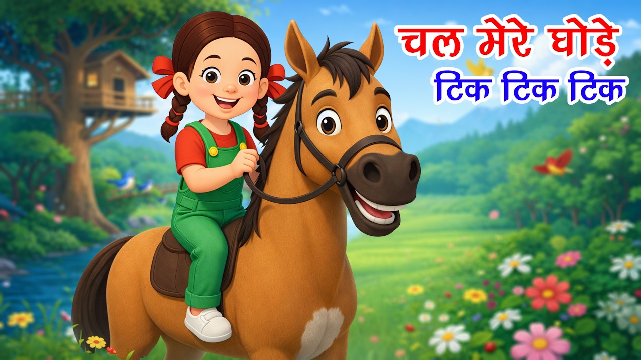 Chal Mere Ghode Tik Tik Tik | चल मेरे घोड़े टिक टिक टिक | Top 5 Popular Rhymes For Kids |Hindi Rhymes