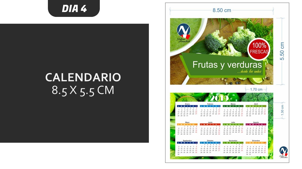 Calendario de bolsillo en CorelDRAW 🔖 DIA 4