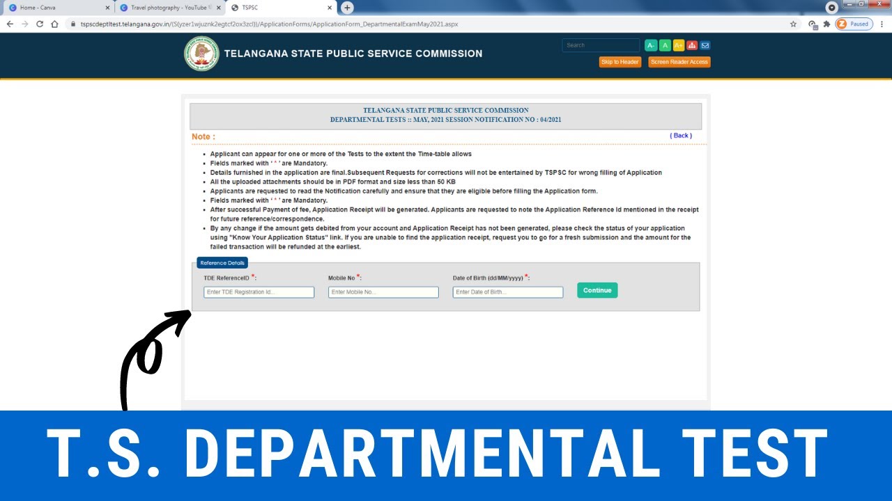 How to submit TS Departmental Test Application form online (URDU)