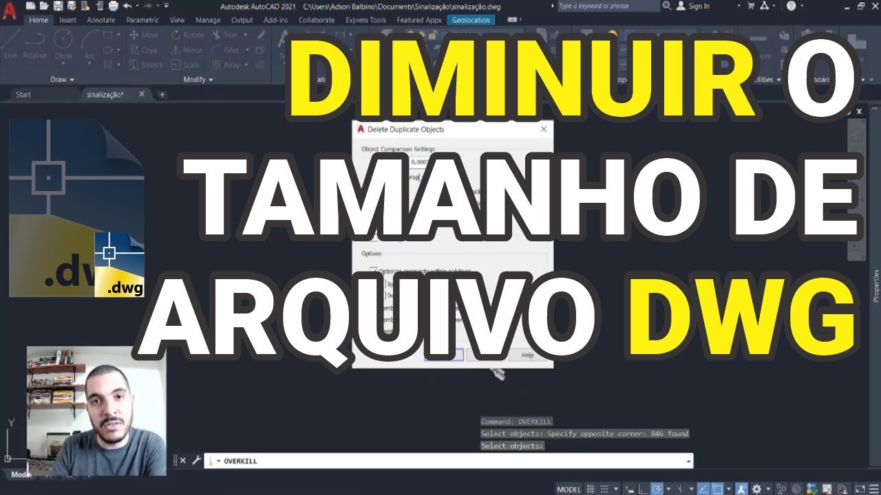 Como diminuir o tamanho de um arquivo dwg (autocad)