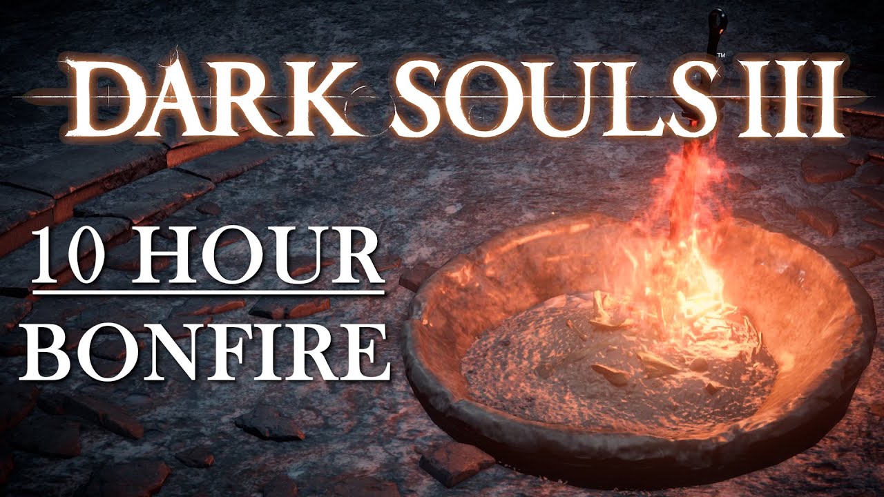 Dark Souls 3 Firelink Shrine Bonfire | 10 Hours Relaxing Crackling Flames ASMR (No Music, No HUD)