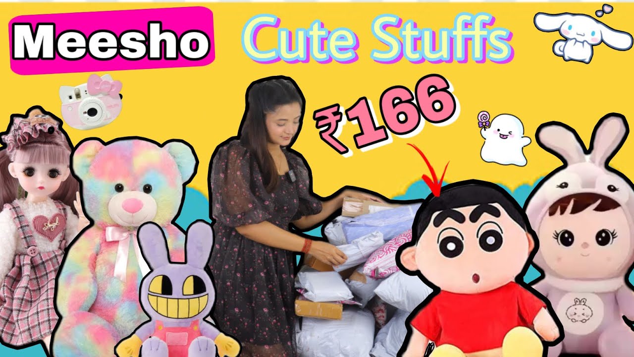 ₹166 main soft toys😍❤️🤍cute stuffs 😍 from Meesho🤯|Honest Review✅ #meesho #cutetoys #meeshohaul