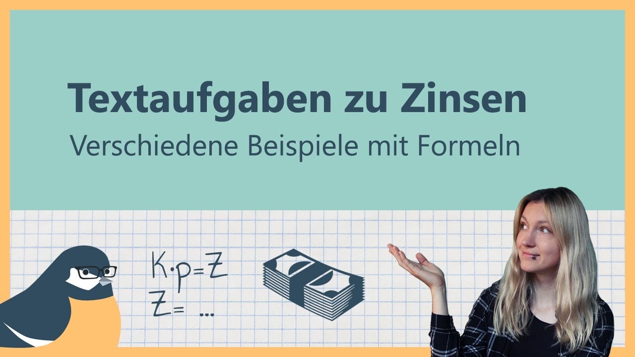 Textaufgaben zur Zinsrechnung - unterschiedliche Aufgabentypen | Mathe-Lückenfüller #24