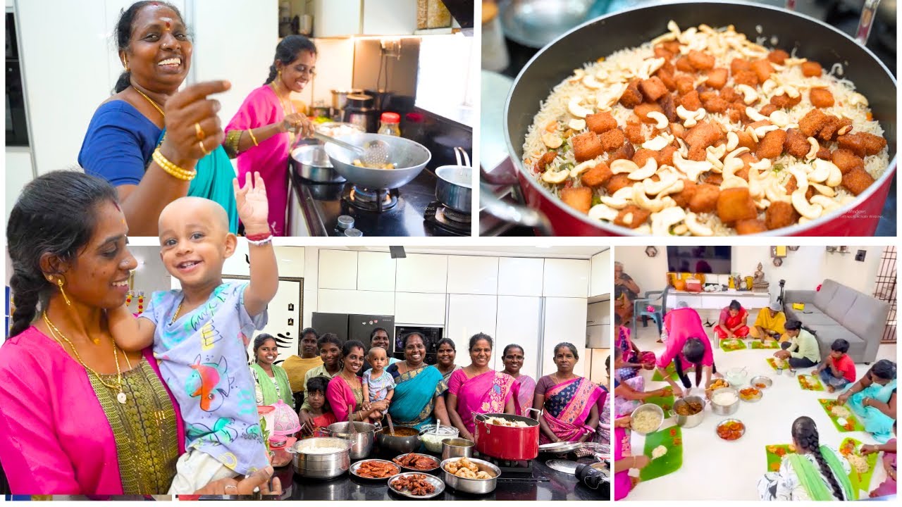 ❤️தடபுடல் விருந்தோடு STARTஆன நம்ம CELEBRATION😍 |இவங்களுக்காக இதை செய்ரோம்| |HUGE COOKING VLOG