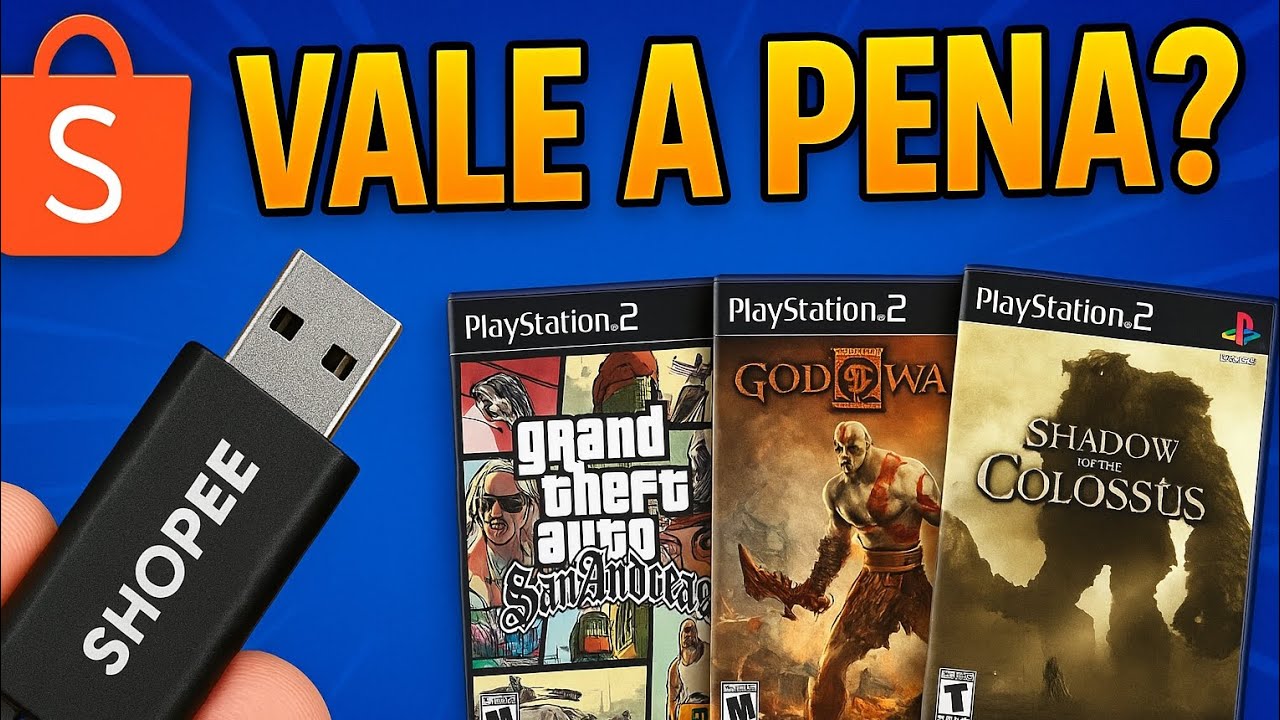 COMPREI UM PENDRIVE COM 1000 JOGOS NA SHOPEE🛍
