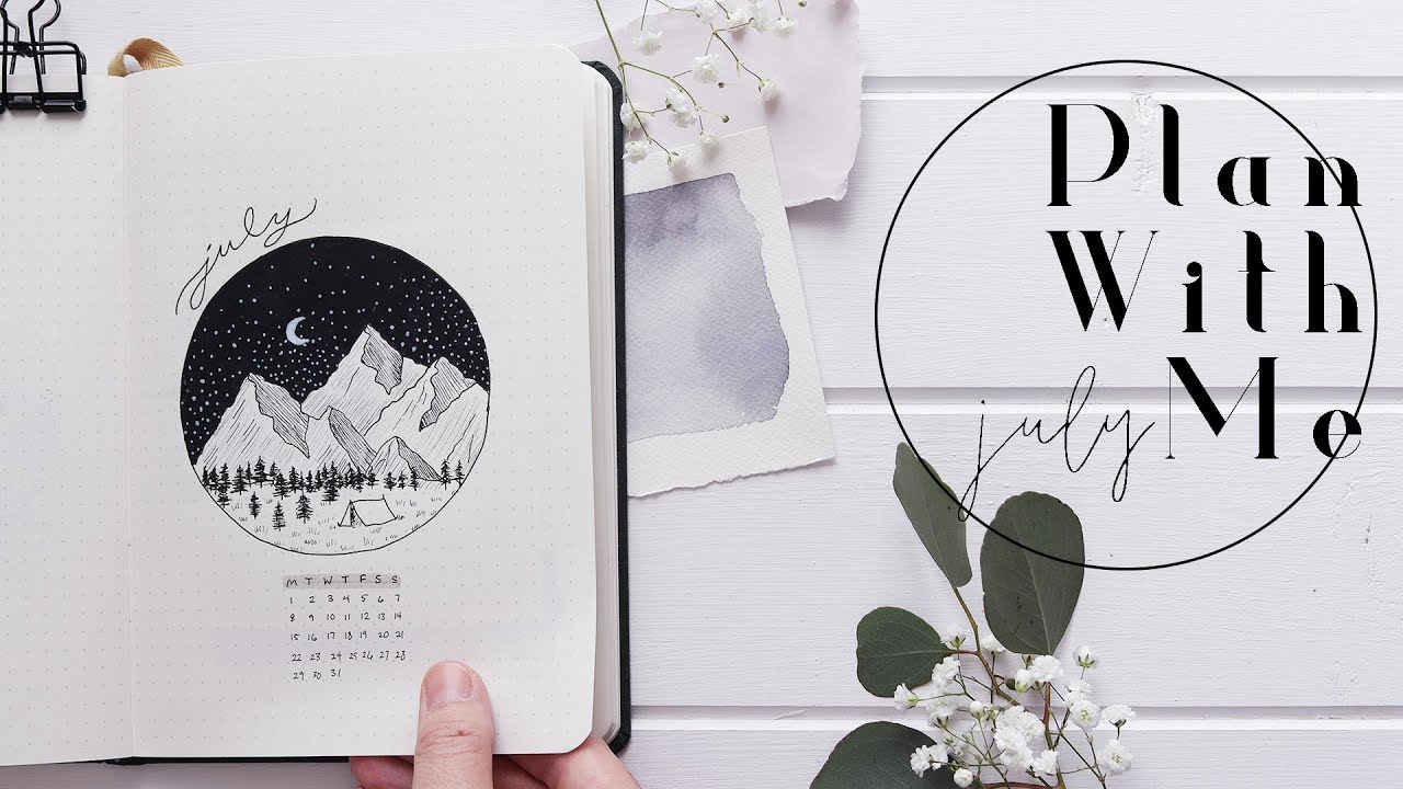 Plan With Me | July 2019 Bullet Journal Mountains
