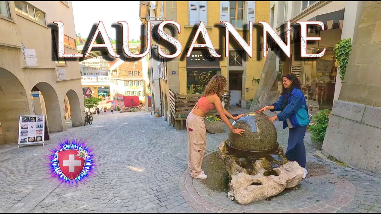 SWITZERLAND LAUSANNE ✨ Virtual walk through the city / Shopping Streets, Lake & Old town
