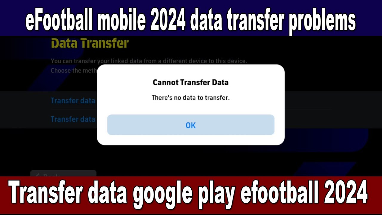 Проблемы с передачей данных eFootball mobile 2024 в Google Play eFootball 2024