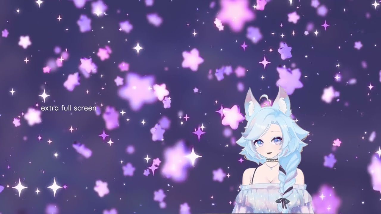 Purple Pink Stars Animated Stream Decoration | VTuber Overlays & Stream Add-On