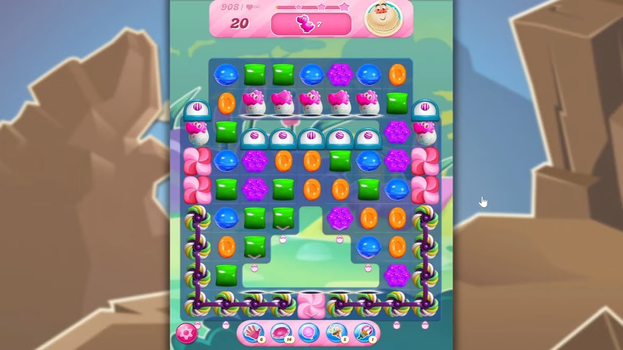 Candy Crush Saga LEVEL 908 NO BOOSTERS&nbsp;(new version)🐟☑️