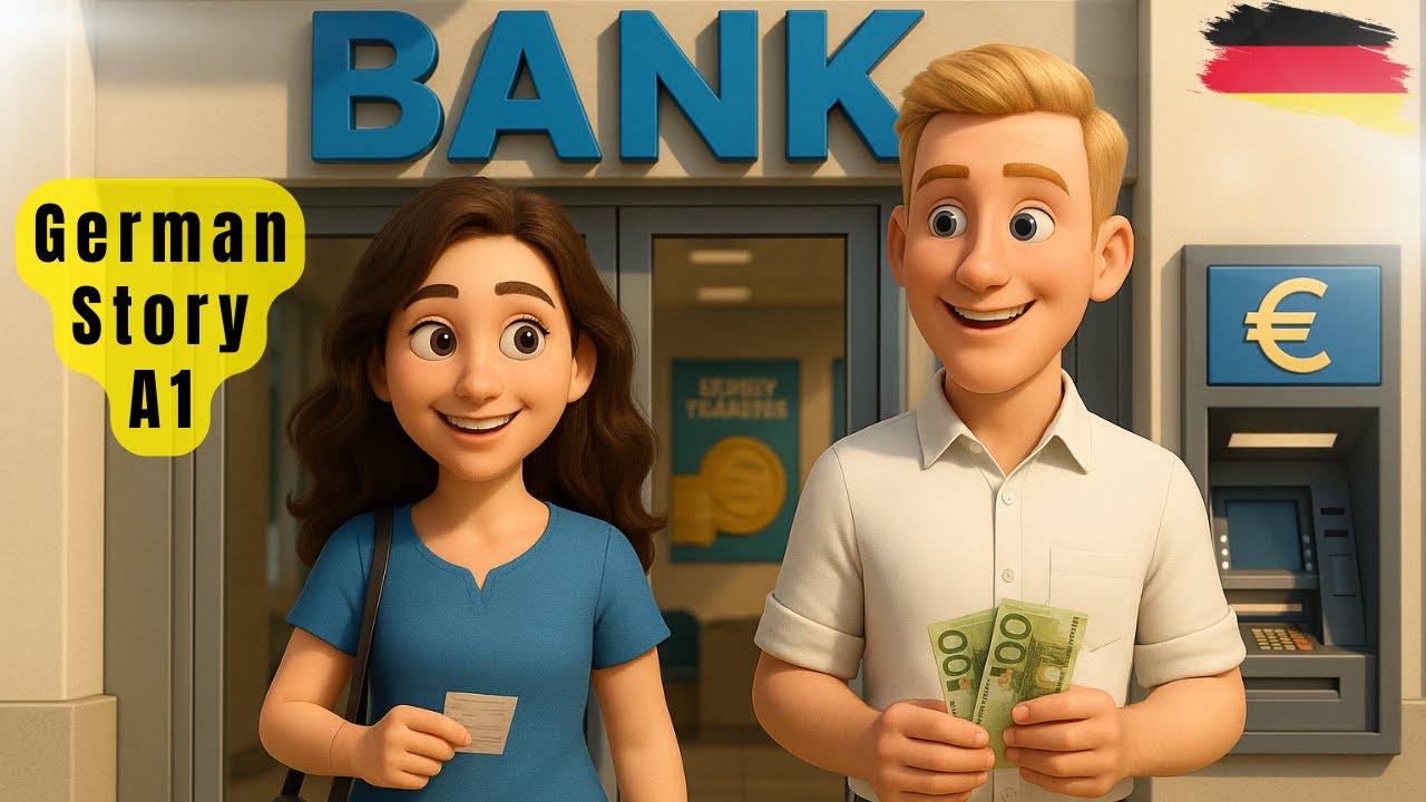 Learn German with Stories | Anna & Paul Go to the Bank | German A1–A2 Listening & Speaking Practice