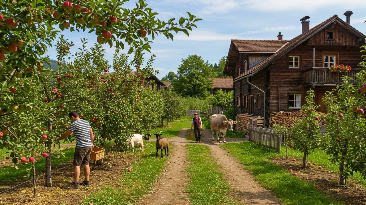 Как живут люди в швейцарских альпийских деревнях? Среди яблоневых и вишневых садов.