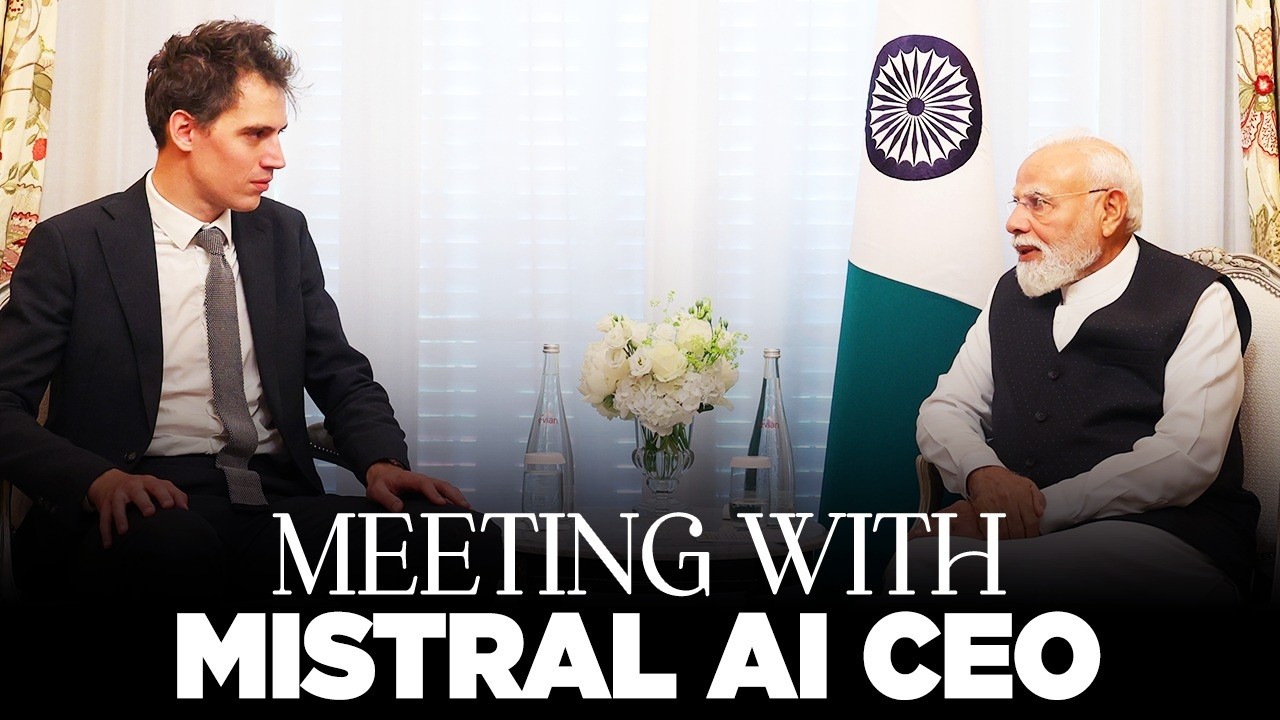 PM Modi meets Arthur Mensch, CEO of Mistral AI in Paris