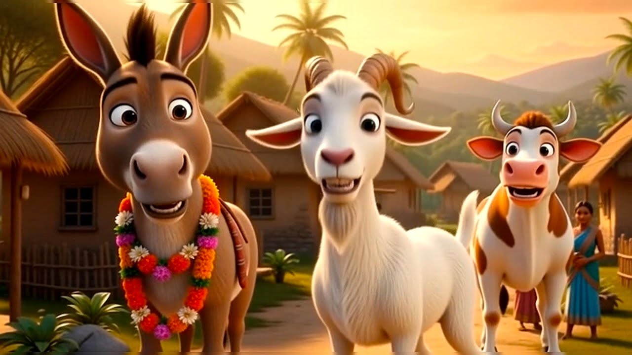 சிங்க தோல் போர்த்திய கழுதை/Tamil cartoon story/moral story/funny cartoon video and rhymes#rhymes