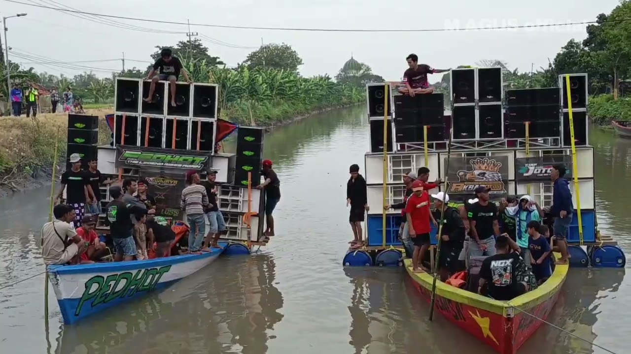 Full batle di atas air akbar audio ladeni dj Wijaya audio batle sampe prahu oleng🤟🤓