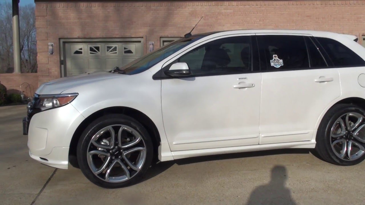 HD VIDEO 2013 FORD EDGE SPORT PLATINUM WHITE USED FRO SALE V6 NAV INFO SEE WWW SUNSETMOTORS COM