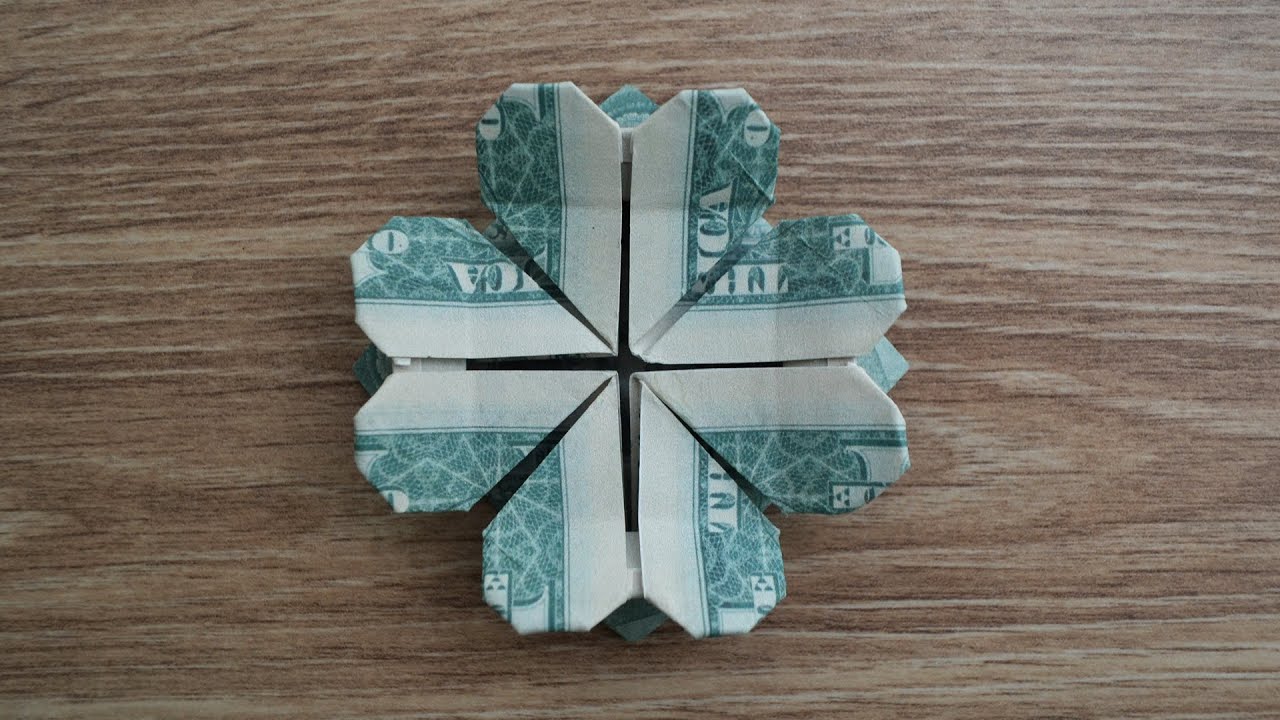 My MONEY FOUR - LEAF CLOVER | Dollar Origami | Tutorial DIY by NProkuda