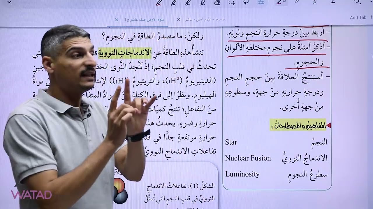 مراجعة درس ماهيةُ النجوم - علوم الأرض والبيئة - الصف العاشر
