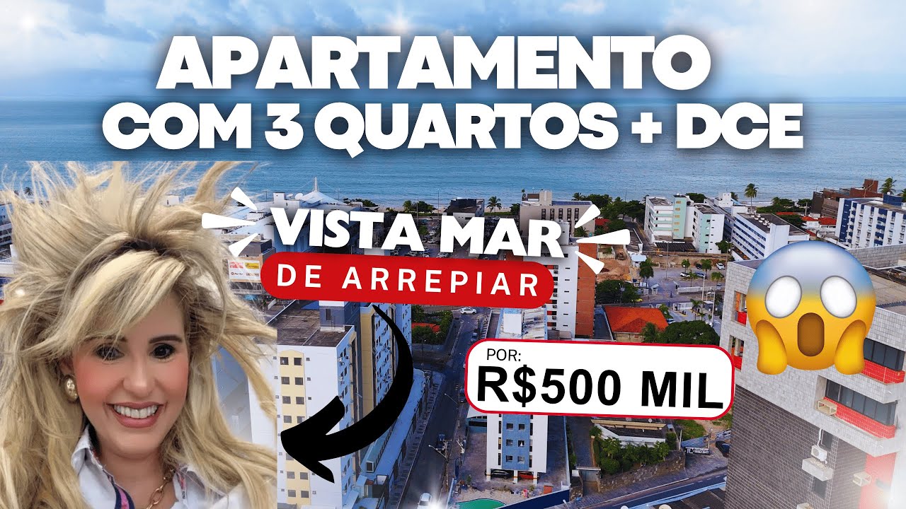 Apartamento com 3 quartos + DCE | VISTA MAR em Manaíra | R$ 500 MIL
