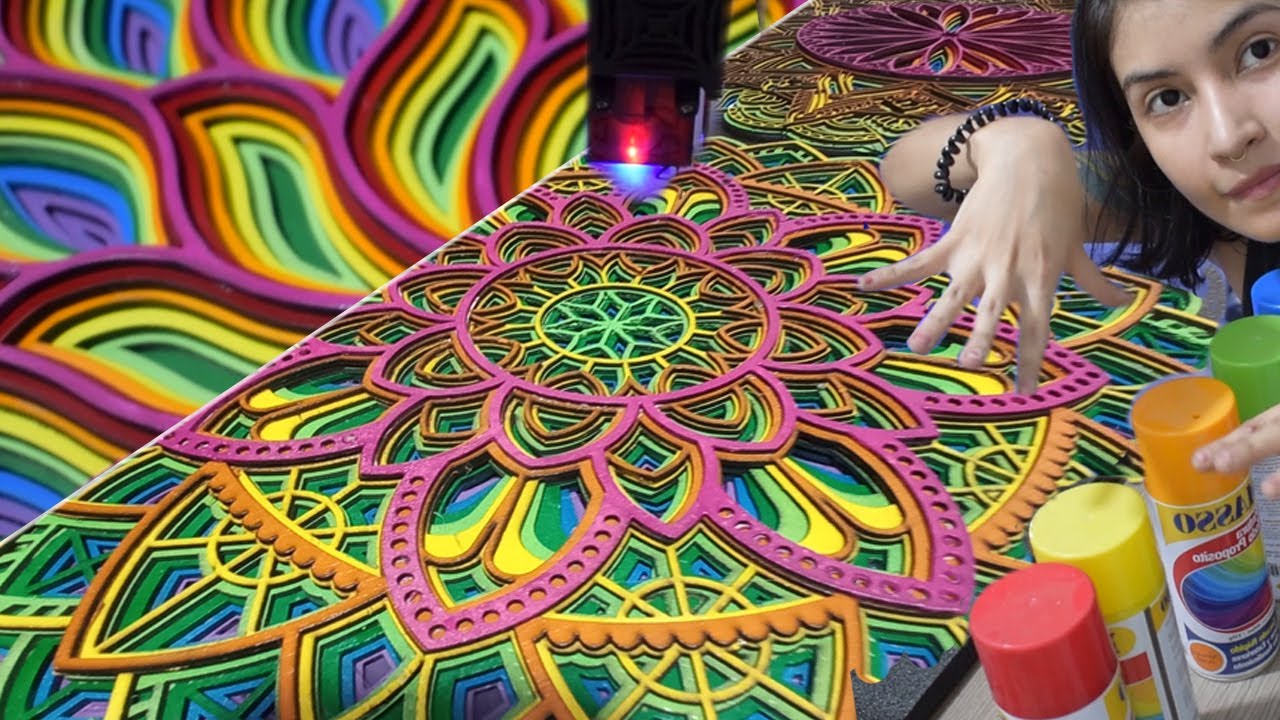 MANDALAS CON MDF (MUCHAS CAPAS) Cortadora láser TS2 de Two Trees