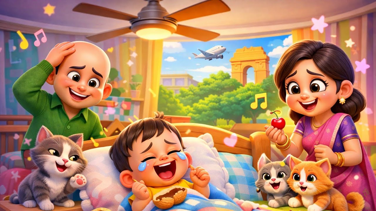 Upar Pankha Chalta Hai, ऊपर पंखा चलता है, चिड़िया रानी, Learn Hindi Rhymes for Babies
