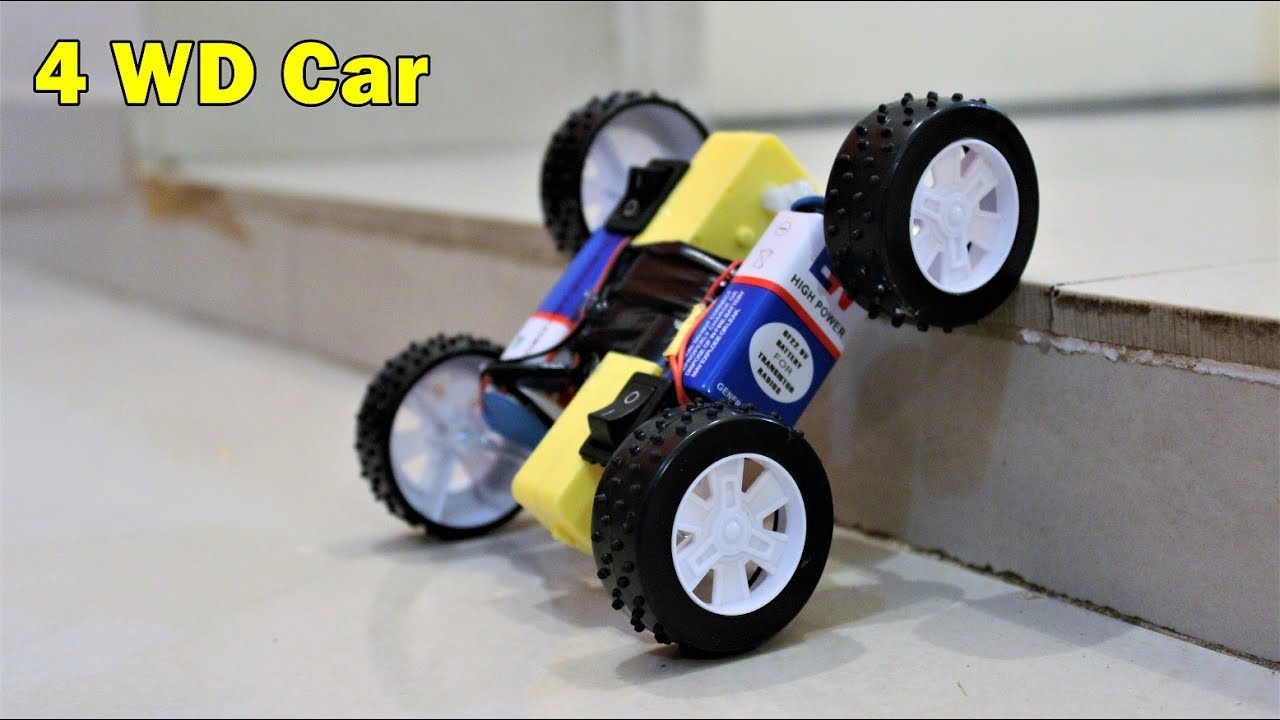 How to make a 4 Wheel Driven CAR -  Vertical Climbing