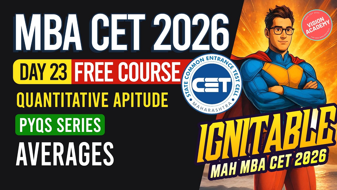 Average - Quantitative Aptitude for MAH MBA CET 2026 Crash Course🔥 IGNITABLE MBA CET 2026 Course