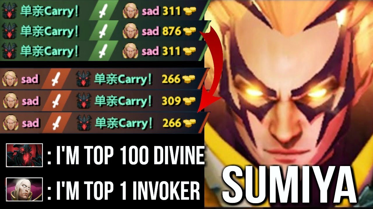 SumiYa Invoker GOD vs Pro SF Non-Stop Gank Mid - Nothing Can Stop Him Most Epic Combo WTF Dota 2