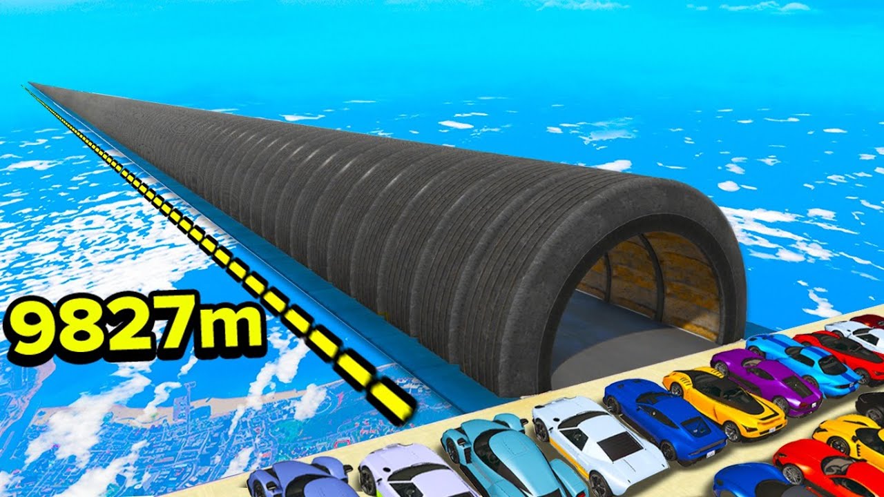 GTA V Online: CORRIDA VAI E VOLTA dentro do BURACO INFINITO! (TUNEL GIGANTE)
