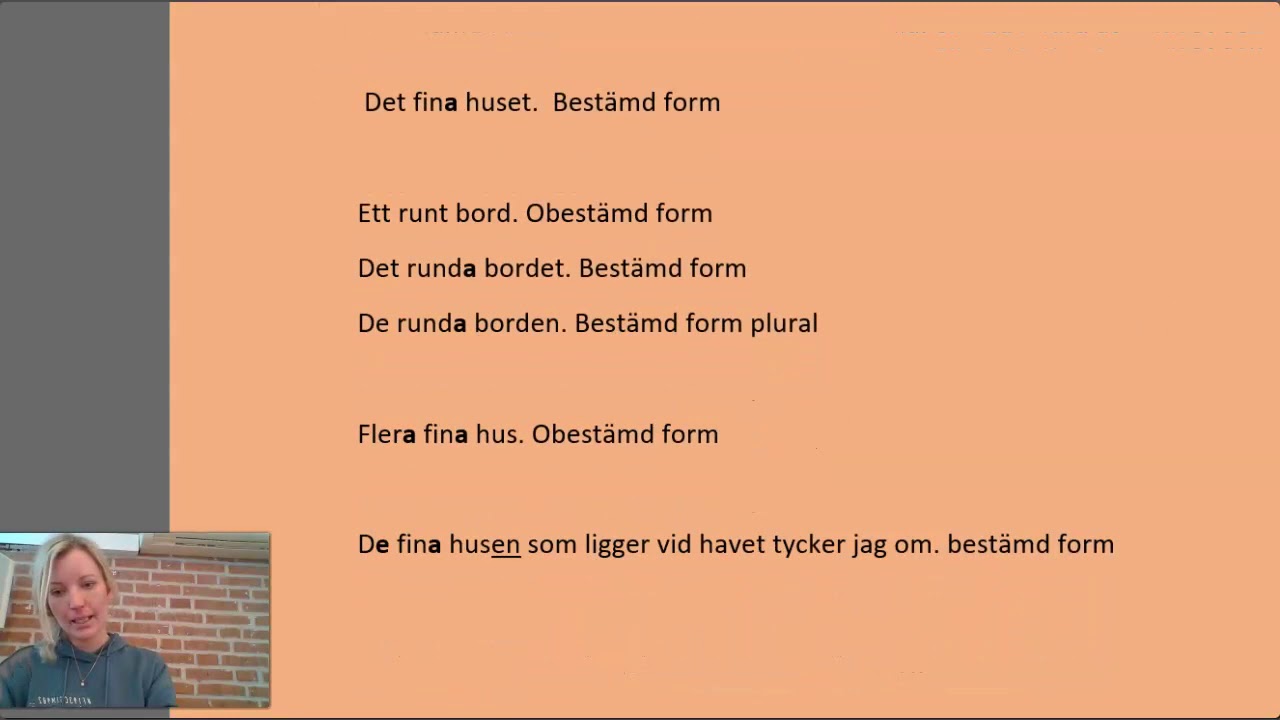 SFI/SVA  Adjektiv.  Ska det vara bestämd eller obestämd form?