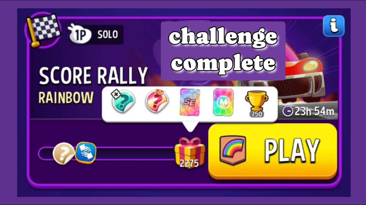 Rainbow solo challenge|2275 points|score rally|match masters