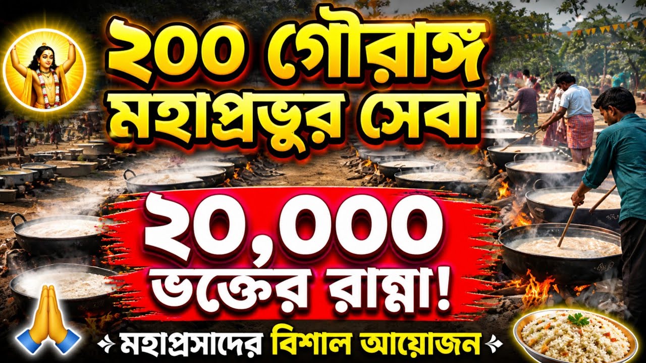 200 গৌরাঙ্গ মহাপ্রভু সেবা🙏🌼🍚। কুড়ি হাজার ভক্তের মহাপ্রসাদ আয়োজন। ভক্তির মহাযজ্ঞ ।