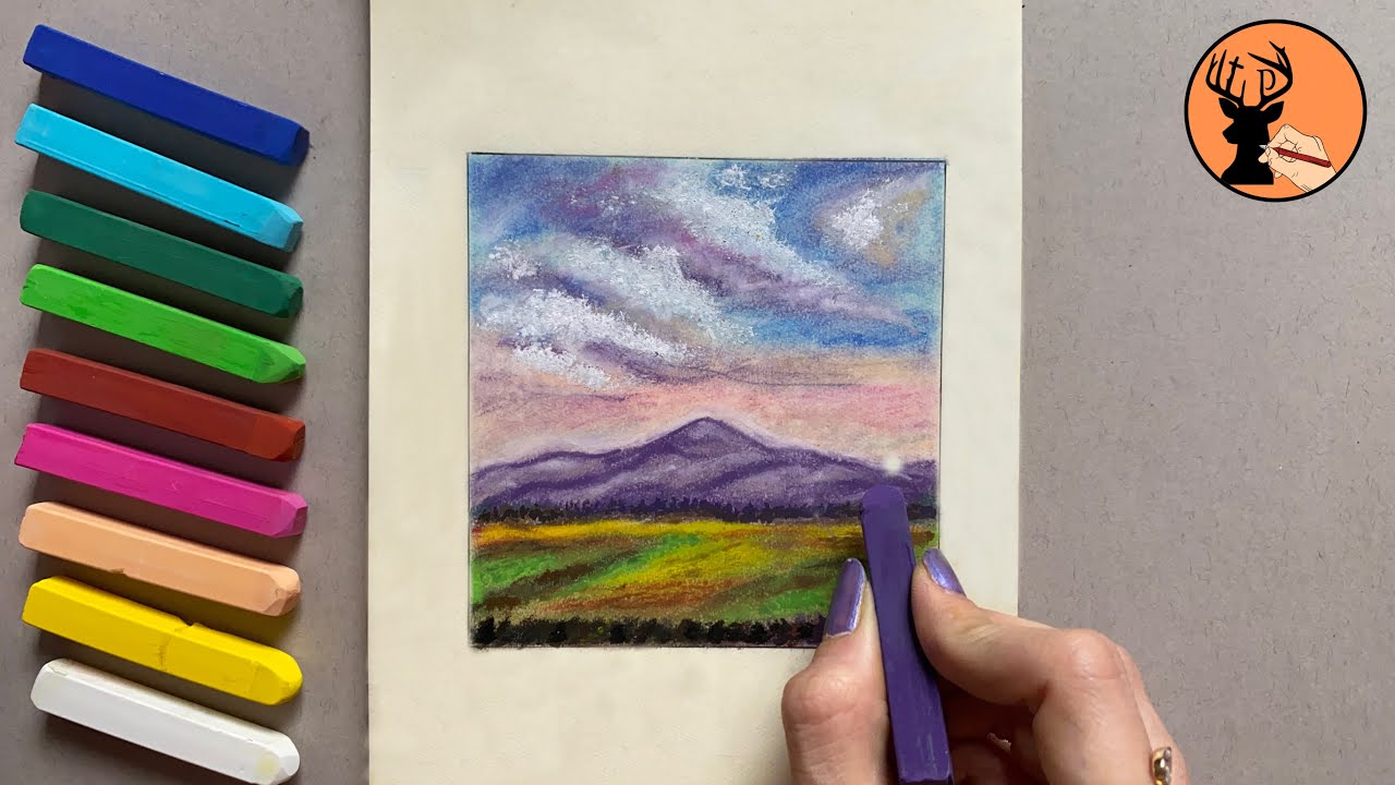 Mountain Painting: Amazing Painting Mountain With Soft Pastel