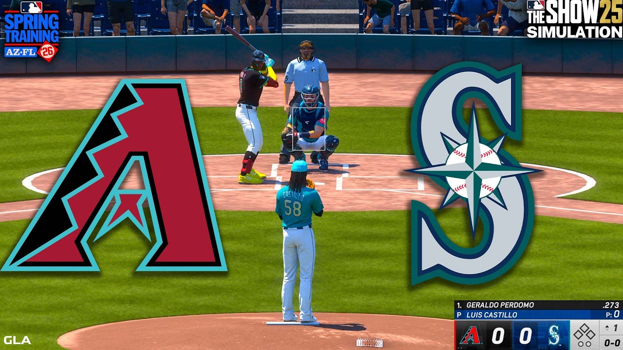 Diamondbacks vs Mariners Simulation | Spring Training 2/27/2026 Updated Rosters MLB The Show 25 PS5