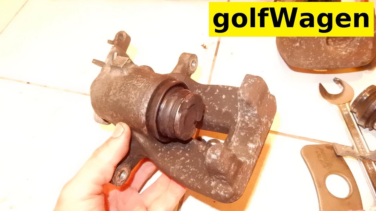 VW Golf 5 moving the stuck rear caliper