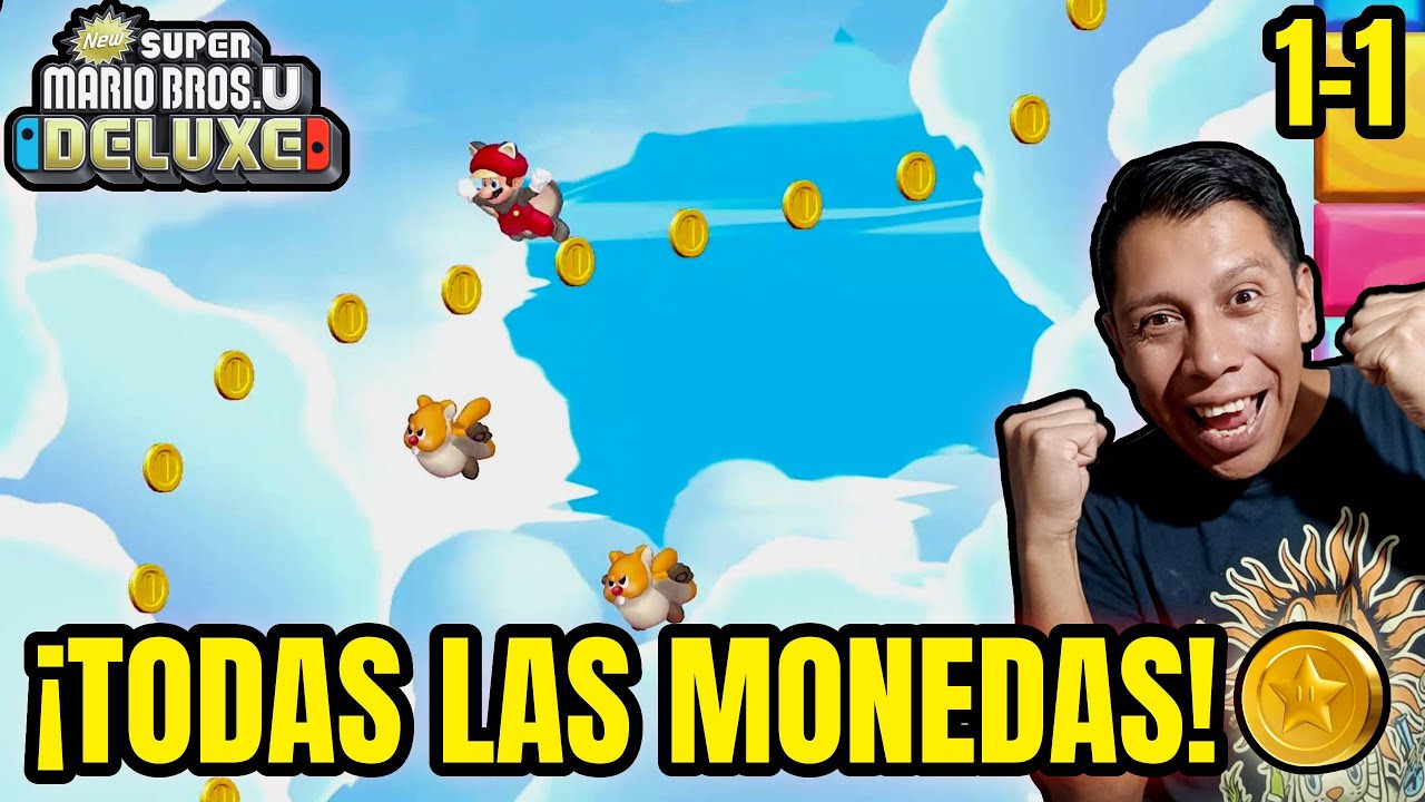 Cómo conseguir todas las Monedas Estrella – Pradera Bellotera 1-1 | NSMBU Deluxe 100%